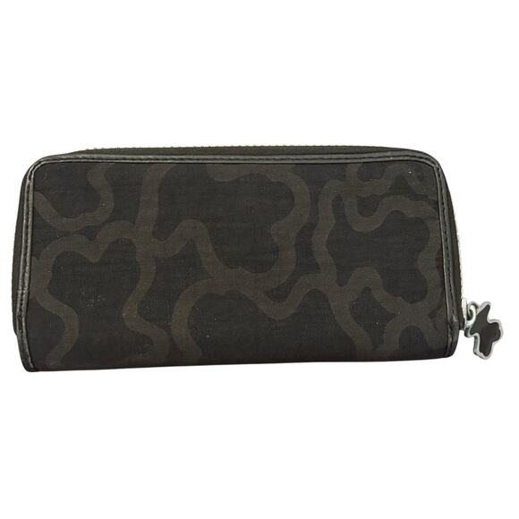 Tous Women's‎ Long Nylon Black Credit Card Cash Bifold Zip Wallet - Picture 2 of 16